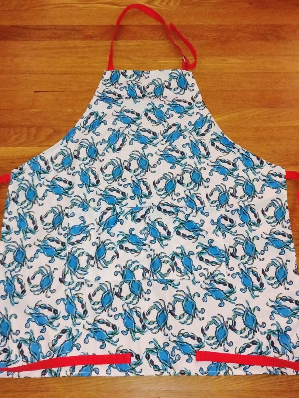 Sewing Down South Craig Conover Southern Charm Crab Craze Red Straps Apron O/S